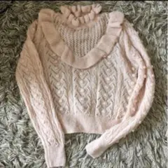 ZARA フリルトリム付きニットセーター