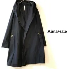 Aima+saie フード付き ライトコート スプリングコート ネイビー 2
