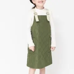 新品　タグ付き　未開封　ブランシェス　キルティング　ワンピース　130 カーキ