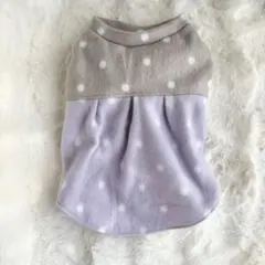 犬服 Mサイズ フリース ドットワンピース 犬服ハンドメイド ペット服