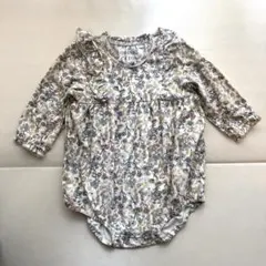 【新品未使用】バースデイ オーガニックコットン 花柄ロンパース 80cm