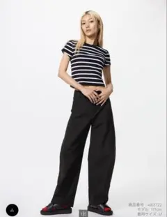 新品未使用　UNIQLO ジャージーバレルレッグパンツ XL ブラック