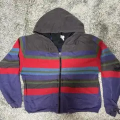 80s マルチカラー　ジップアップパーカー