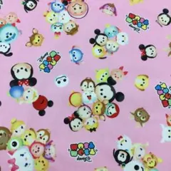 ディズニー ツムツム 生地 約55㎝×1.1ｍ ピンク