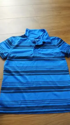 Cat & Jack 青と黒ストライプ ポロシャツ