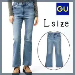 未使用⭐️GU ミドルライズフレアジーンズ〔丈標準73.0～77.0cm］L