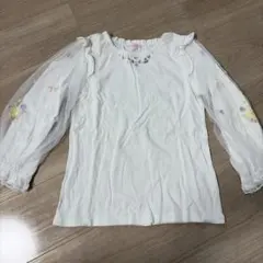 mezzo piano フリル付き長袖カットソー　140 春　可愛い　刺繍