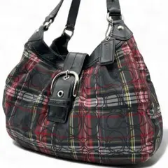 美品 COACH ワンショルダーバッグ キャンバス シグネチャー ソーホー
