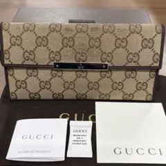 新品同様‼️ グッチ　GUCCI 財布　二つ折り　長財布　GGキャンバスのサムネイル