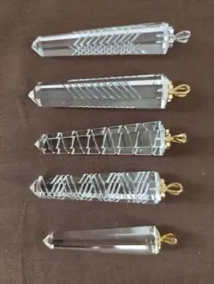 剣先水晶ペンダントトップ5本セット