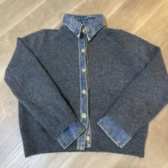 Lumier リュミエ 新品 襟デニムカーディガン チャコールグレー