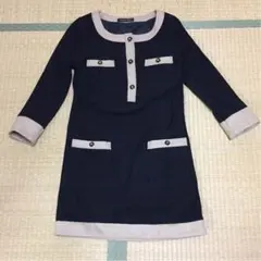 美品 QC  異素材の組み合わせワンピース