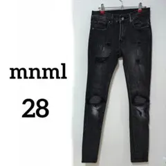 mnml ダメージ加工 ストレッチ スキニー デニムパンツ 28 ミニマル