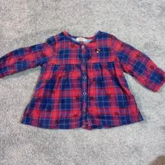 ダブルビー チェック柄 長袖シャツ 90サイズ