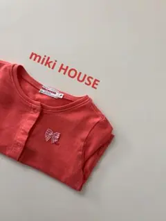 mikiHOUSEミキハウスベビー春物カーディガン薄手長袖リボン7080cm