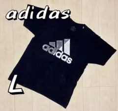 adidas Tシャツ スポーツパフォーマンスロゴ 三本線ロゴ ビックロゴ 古着