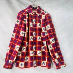 オールドセリーヌ CELINE ブラウス 馬車 乗馬 チェック ヴィンテージのサムネイル