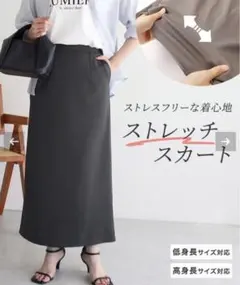 Pierrot ストレッチI ラインスカート チャコール　Mのサムネイル