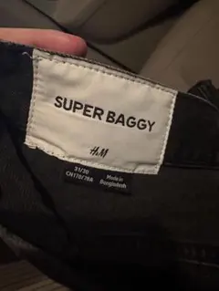 H&M SUPER BAGGY デニム 31/30 ブラック