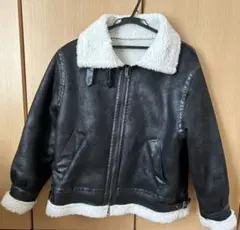 フェイクレザー×ボアフェイクムートンフライトジャケットブルゾン