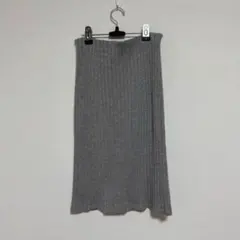 Natural Beauty Basic グレー リブ編みタイトスカート