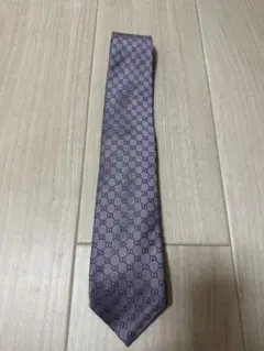 GUCCI シルク ネクタイ 紫 GGパターン