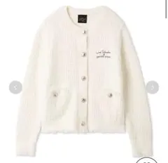 【JOEL ROBUCHON】ツイードモコクルーネックカーディガン