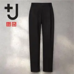 新品 ユニクロ +J ウールブレンドタックパンツ ブラック W73 ジルサンダー