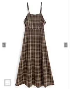 ブラウン系チェック キャミワンピース