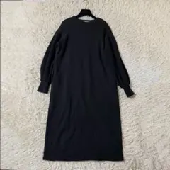 ビアズリー BEARDSLEY コットンリネンテントワンピース 黒 長袖 - メルカリ