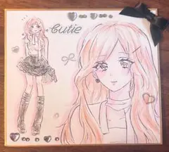 手描き　イラスト　オリジナル　色紙