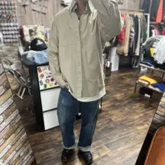 y*e様 Tommy Hilfiger ベージュ長袖シャツ 古着 M アメカジ