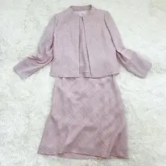 東京ソワール　ママスーツ　ブラウス3点セット　Lサイズ ノーカラー　ピンク