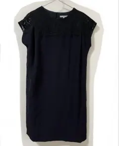 23区　フォーマル　ワンピース　オケージョン膝丈　ストレート　ネイビー　紺色