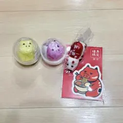 赤べこ 置物＆ステッカー 4点セット