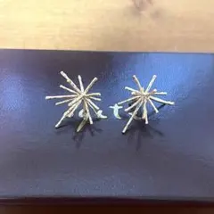 雪の結晶 花火 スターバースト ピアス 両耳 ゴールドのサムネイル