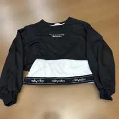 rabyraby 重ね着風 トレーナー ブラック