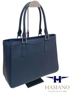 【HAMANO】 バッグ 濱野皮革工藝 ポトフ ネイビー　A4 トートバッグのサムネイル