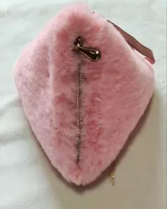 【美品】フェイクファー　テトラポット型ミニバッグ