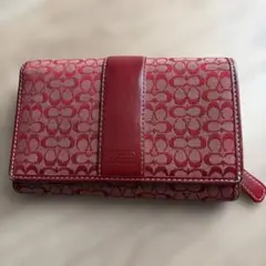 COACH 二つ折り財布 シグネチャー レッドのサムネイル