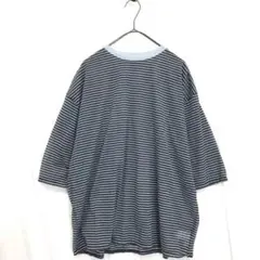 6 : コットンナイロン シアーボーダーTシャツ