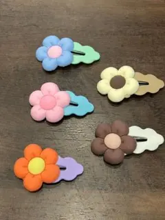 フラワーモチーフ ヘアピン 5点セット