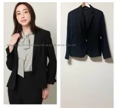 22ss 美品　アンタイトル　テーラードジャケット　リネンライク　トリアセテート