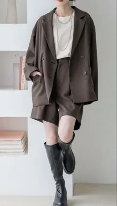 新品タグ付き　LOWRYS FARM ラナテックダブルジャケット　ブラウン