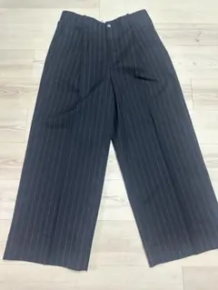 【美品】GU beautiful people タックワイドパンツ　ストライプ