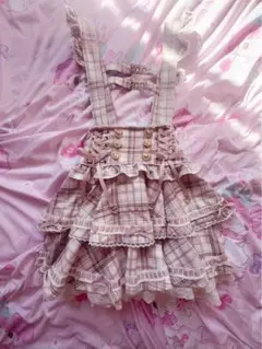 リズリサハシゴギンガムティアードスカパンピンク