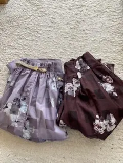 2点まとめ売り　花柄フレアスカート Mサイズ