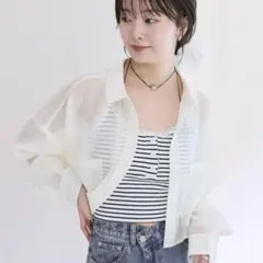 mystic シアーショートシャツ オフホワイトのサムネイル