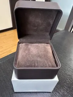 ブラウン フェイクレザー アクセサリーケース　腕時計ケース