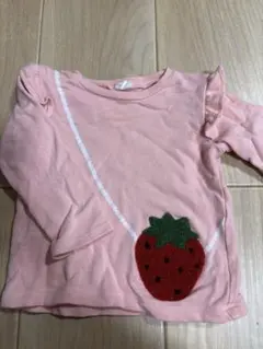 いちご　ポシェット風　薄手　トレーナー